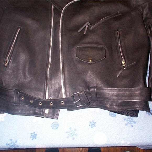 Vintage Big O Boy leather motorcycle Biker Jacket Old Skool - Picture 2 of 6